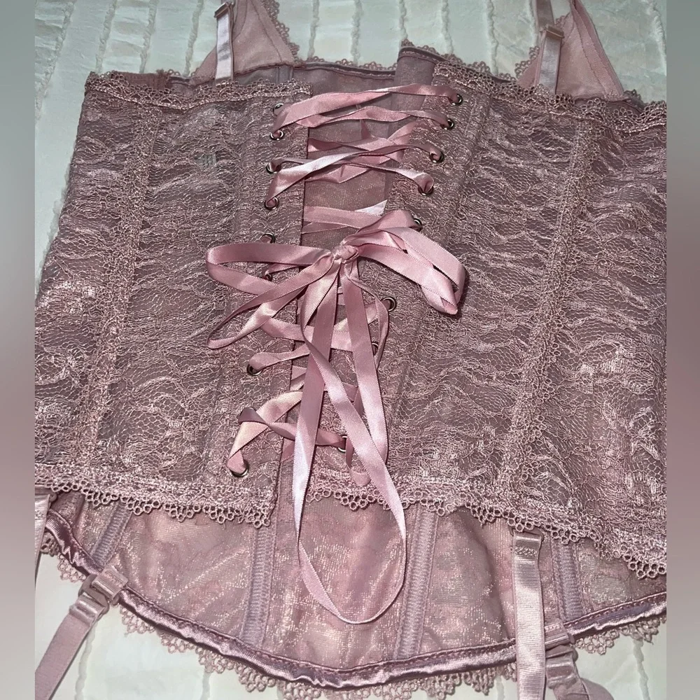 NWOT Adore Me Pink Lace Bustier set - Picture 10 of 11